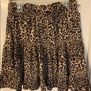Cheetah Print Flowy Mini Skirt